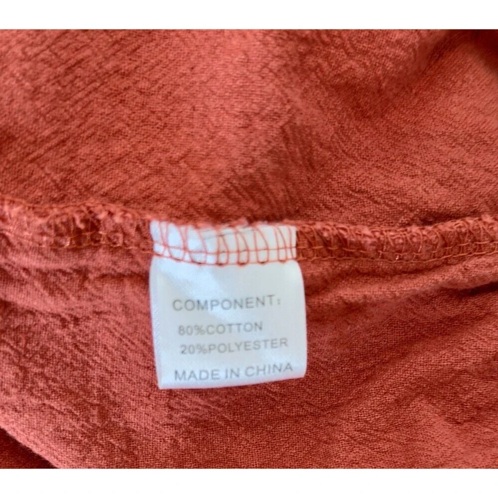 Liyo Hon Orange Ruffle Skort Elastic Waist Boho Mini Shorts Skirt L